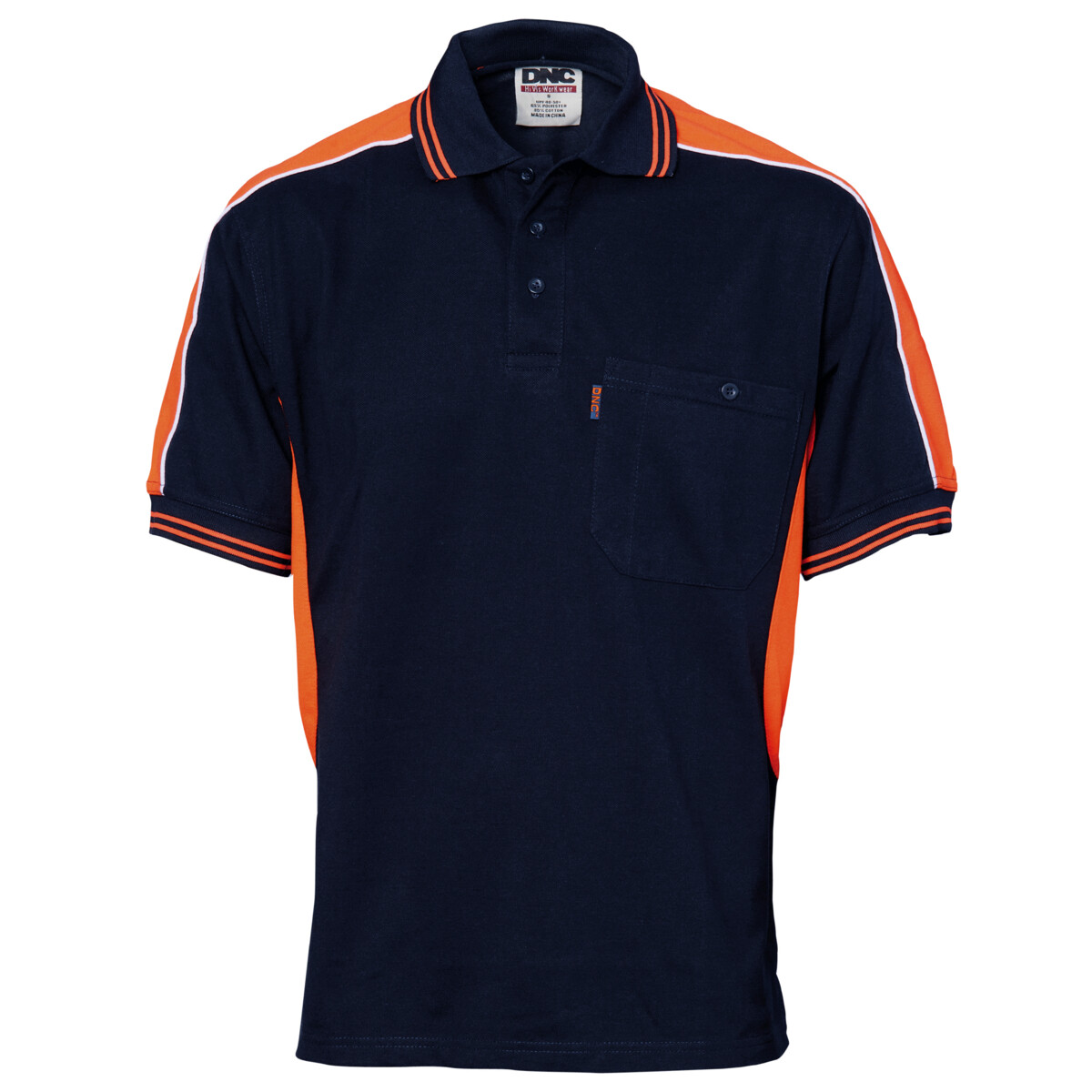 Polyester Cotton Panel Polo Shirt - Short Sleeve Front