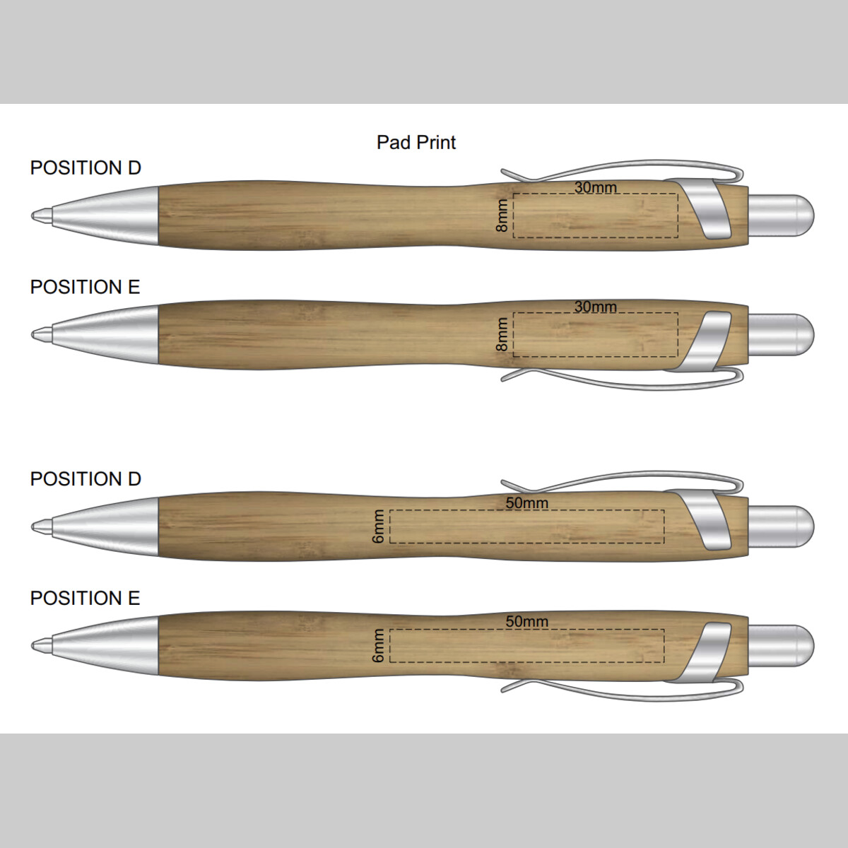 Bamboo Pen With Printing Printed Pen